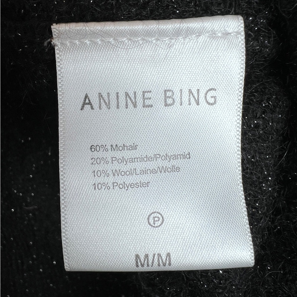 ANINE BING Mason Cardigan black mohair sparkle M - Picture 10 of 14